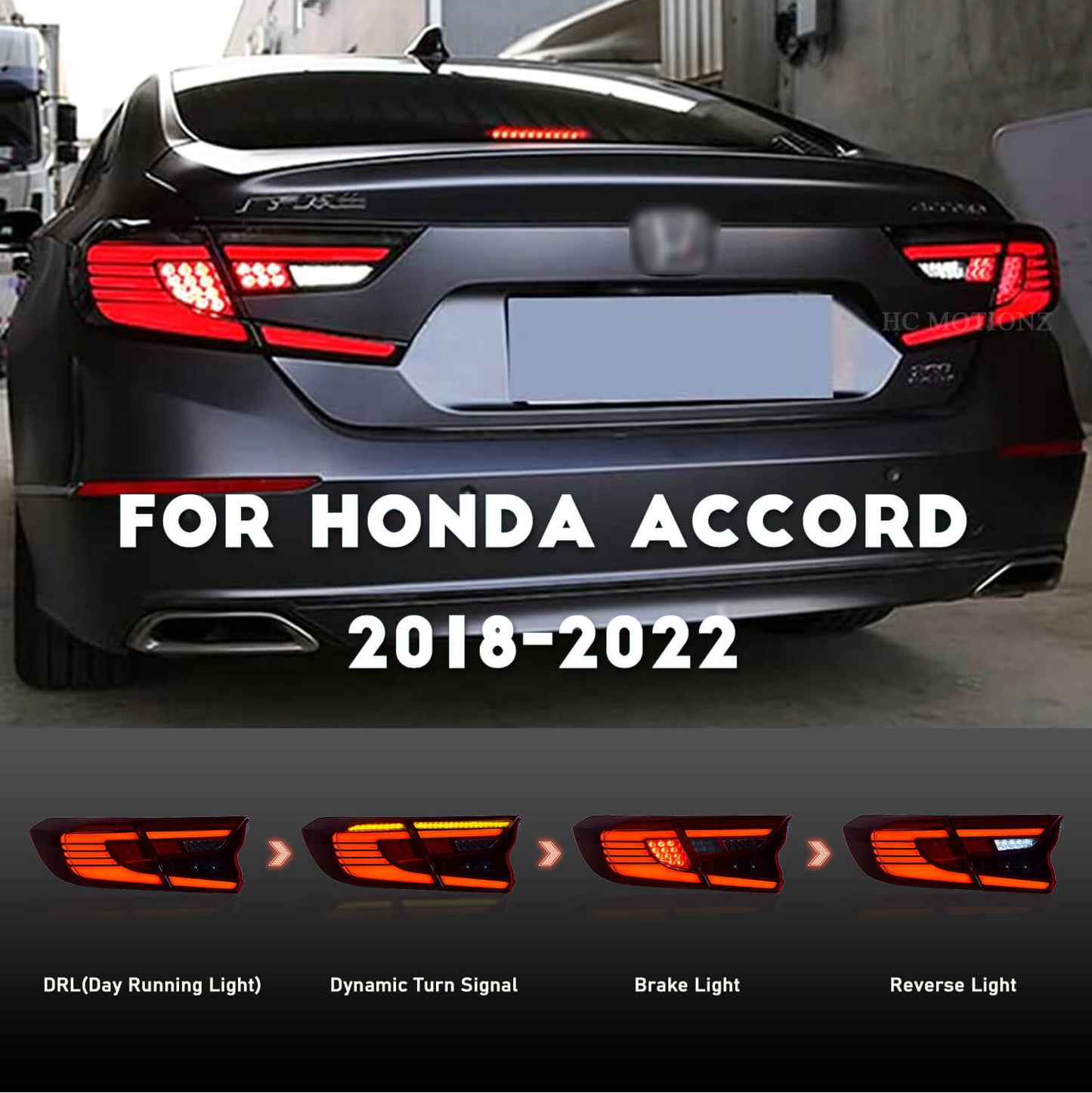 HCMOTION Taillights For Honda Accord 2018-2022