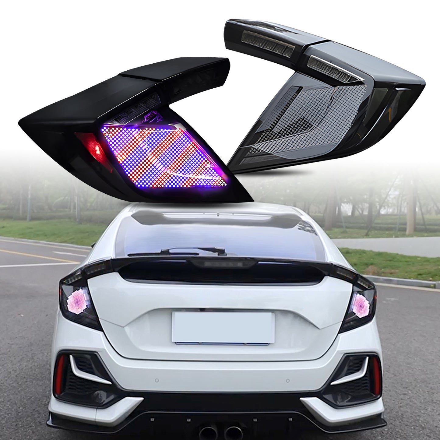 HCMOTION LED Tail Lights for Honda Civic 2017-2021 Hatchback Customization