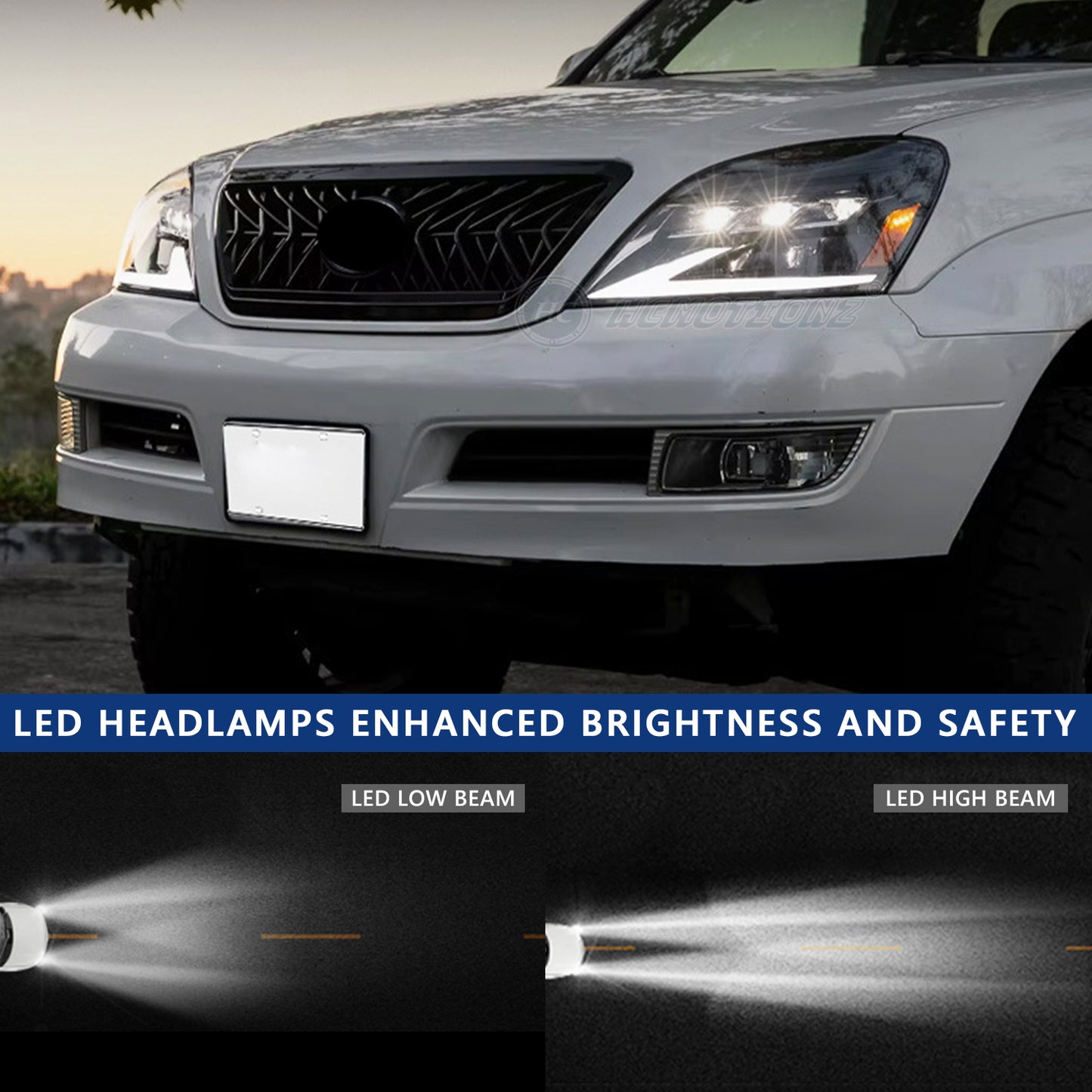 HCMOTIONZ LED Head Lights for Lexus GX 470 2003-2009 J120