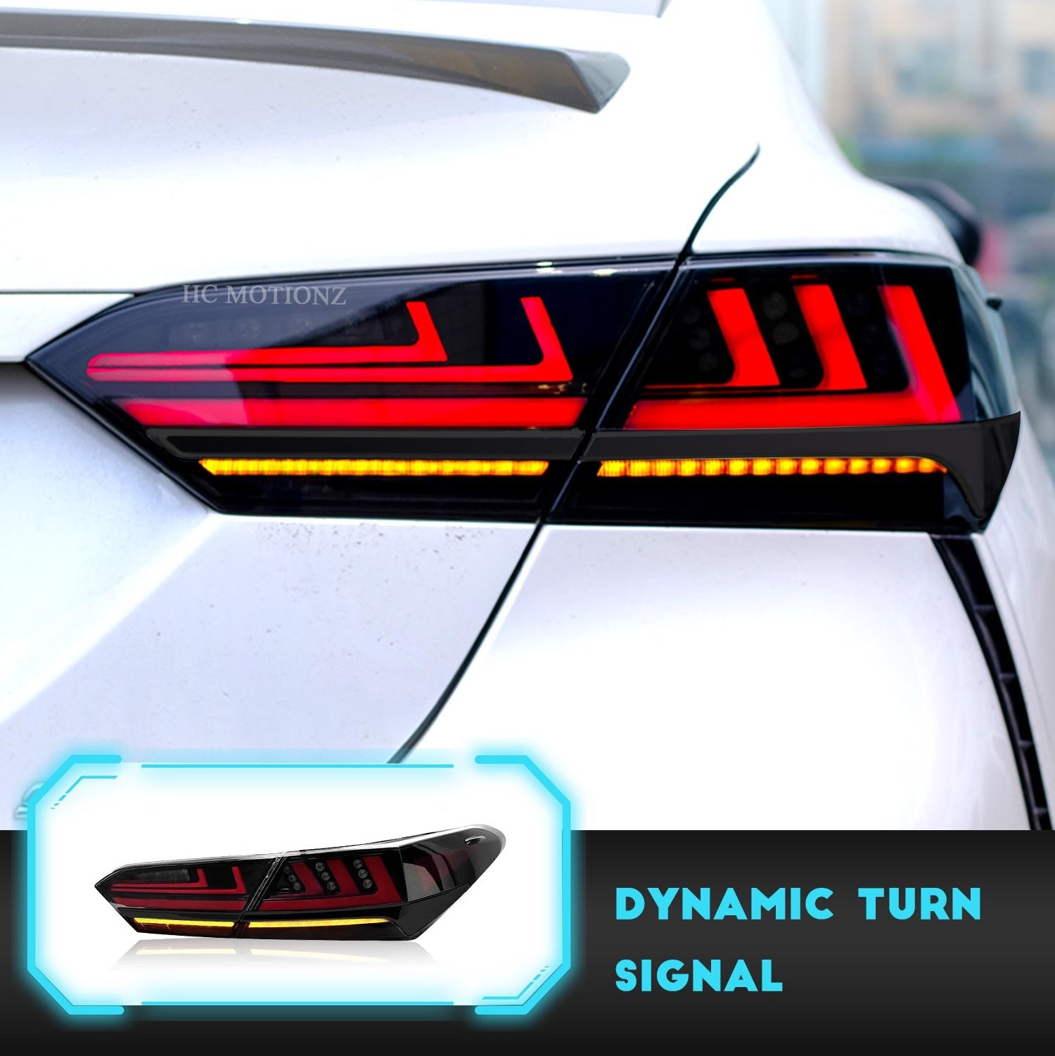 HCMOTION Taillights Fit/For Toyota Camry 2018-2021 With black strip - HCMOTION