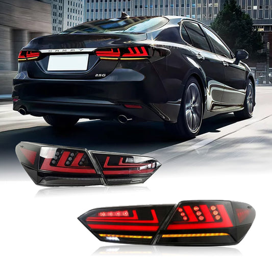 HCMOTION Taillights Fit/For Toyota Camry 2018-2021 With black strip - HCMOTION
