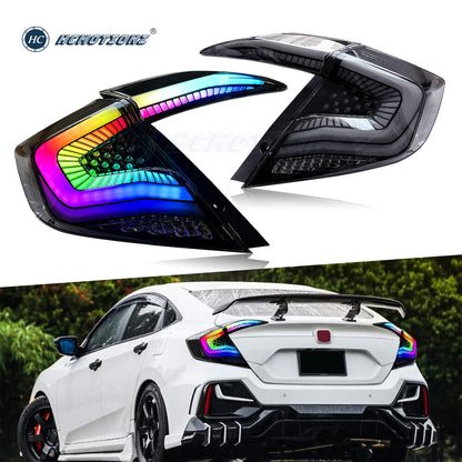 HCMOTION RGB Taillights For Honda Civic 2016-2021 & Emark certification