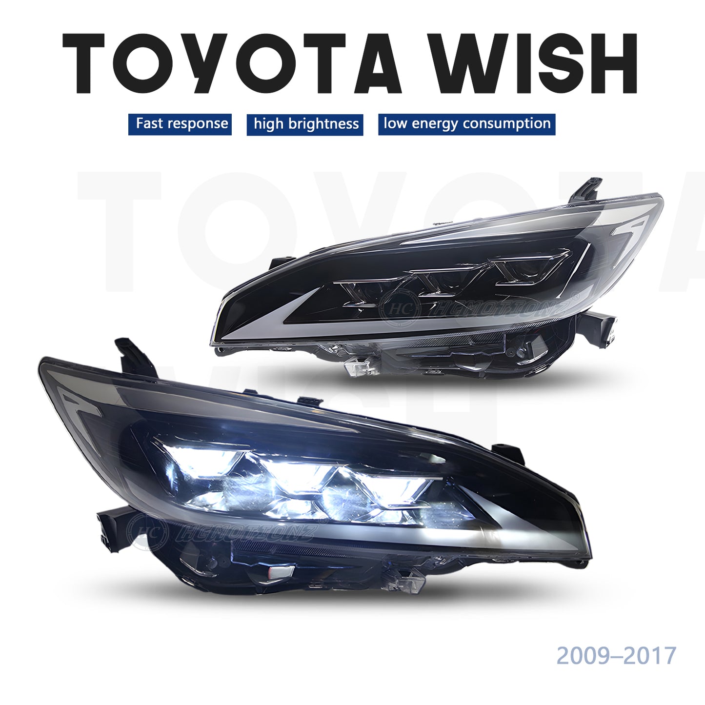 HCMOTIONZ LED Headlights For Toyota Wish 2th Gen AE20 2009-2017
