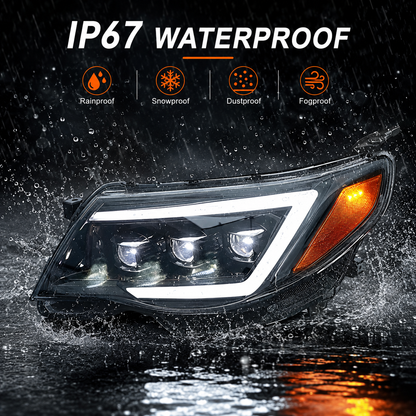 HCMOTION LED Head Lights for Subaru Forester 2008-2012 DRL Start up Animation Front Lamps Assembly