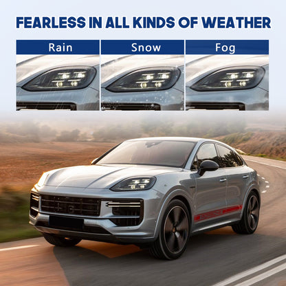 HCMOTIONZ Full LED Headlights for Porsche Cayenne 2024-2025 Upgraded High Configuration