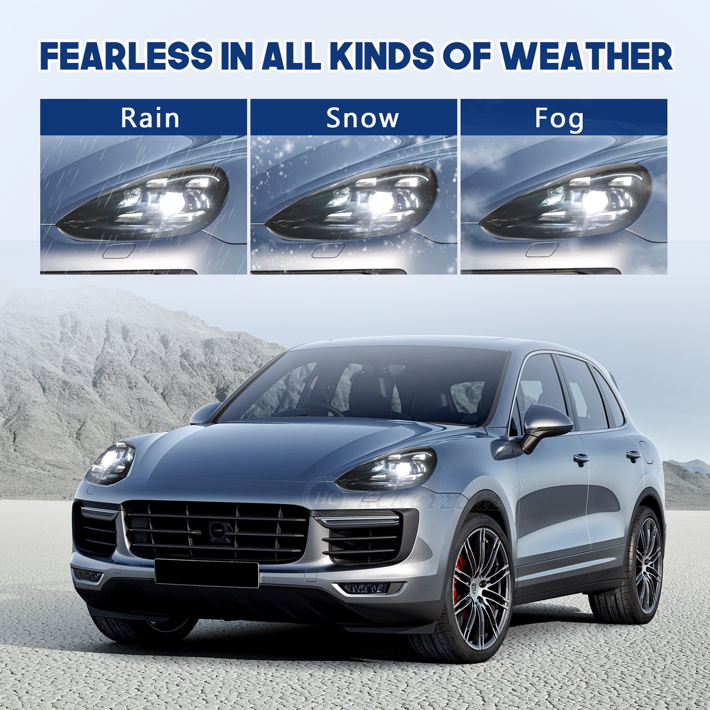 HCMOTIONZ Head Lamps for Porsche Cayenne 2011-2018 Hybrid Turbo Diesel Front Lights Assembly Upgraded 2023 Design