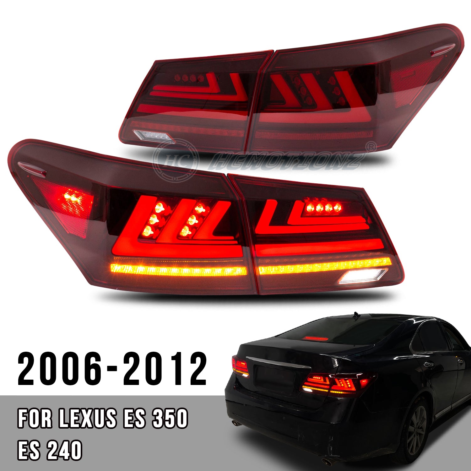 Lexus Backlight HCMOTION LED Tail Lights For 5th Gen Lexus ES 350 ES 240 2006-2012 Sta
