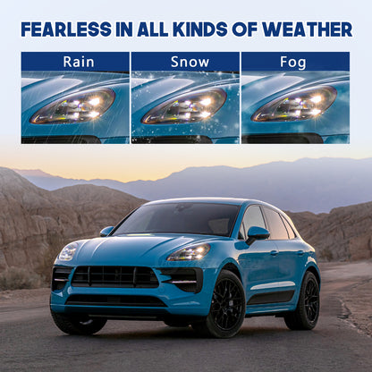 HCMOTIONZ LED Head Lights for Porsche Macan 2014-2021 SUV (95B) Blue Light DRL Projector Front Lamps Assembly