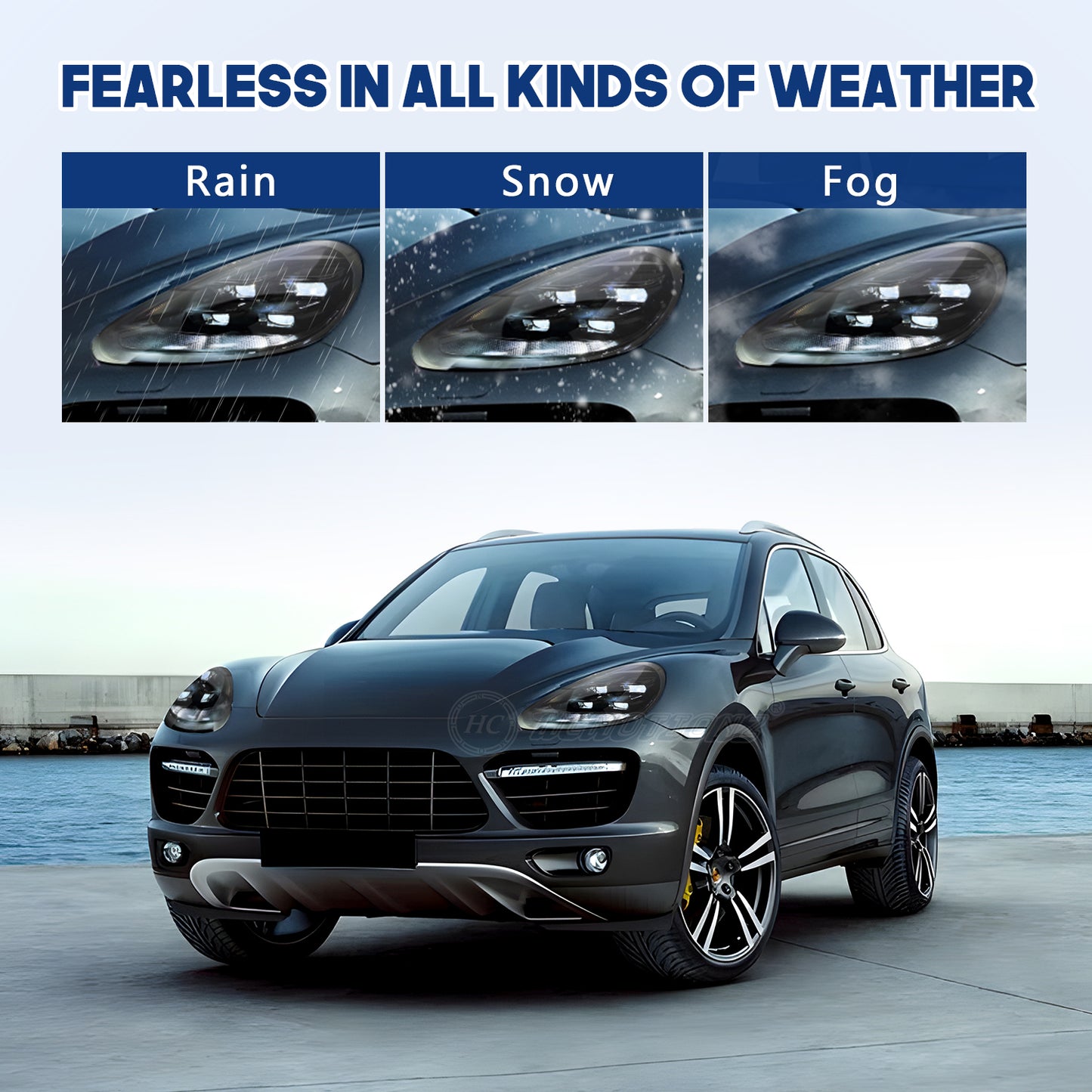 HCMOTIONZ LED Headlights for Porsche Cayenne 2011-2018 Upgraded 2024 Design