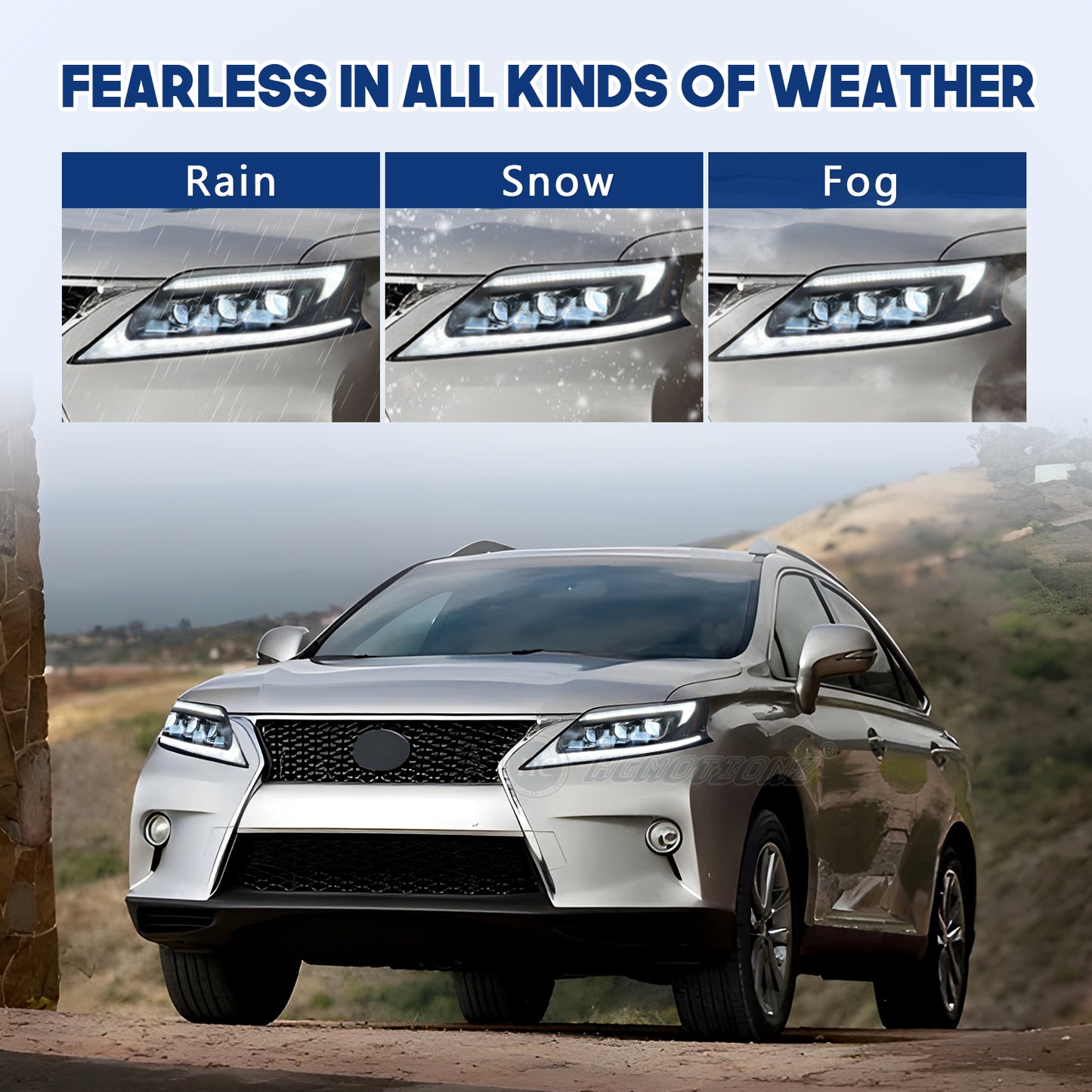 HCMOTIONZ Full LED Head Lights for Lexus RX RX350 RX450 RX270 2009-2015