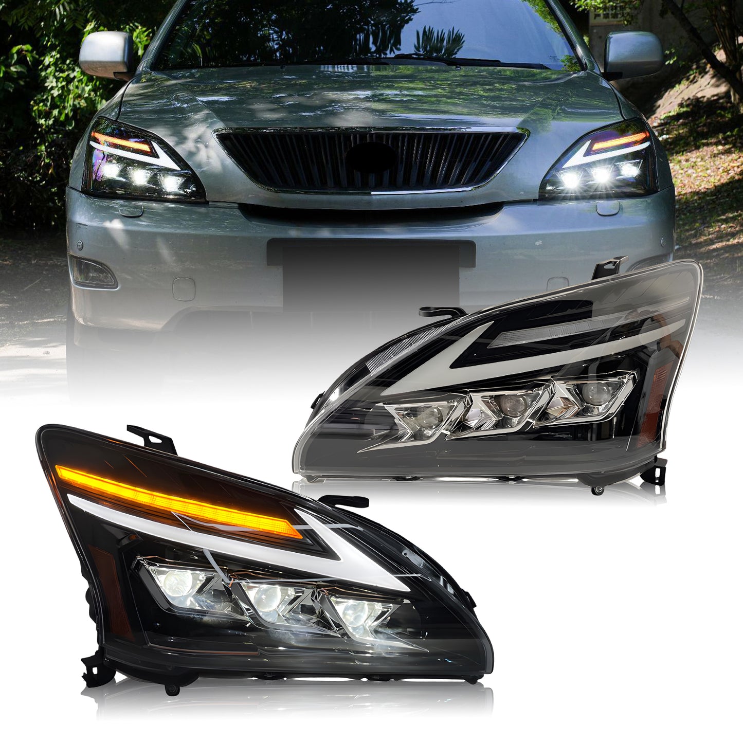 HCMOTION LED Headlights For Lexus RX330 RX350 RX400h 2003-2009 Start UP Animation High Quality Continuous Front lights