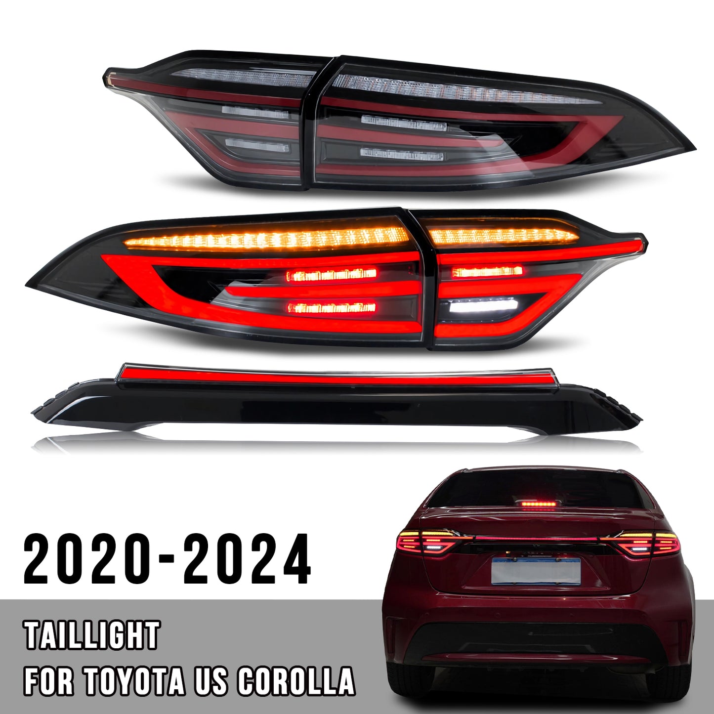 HCMOTION LED Taillights For Toyota Corolla US 2020-2024 Start UP Animation