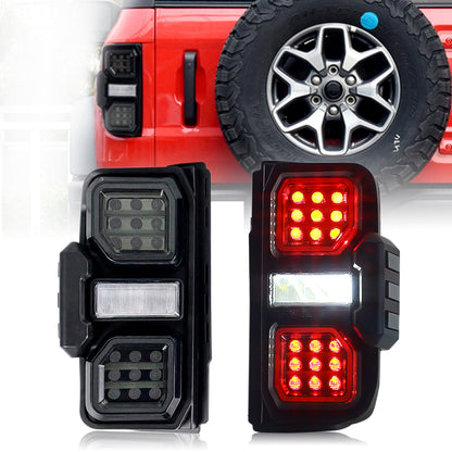 HCMOTION LED Tail Lights For Ford Bronco 6th Gen 2021-2024 Sequential Rear Lamps