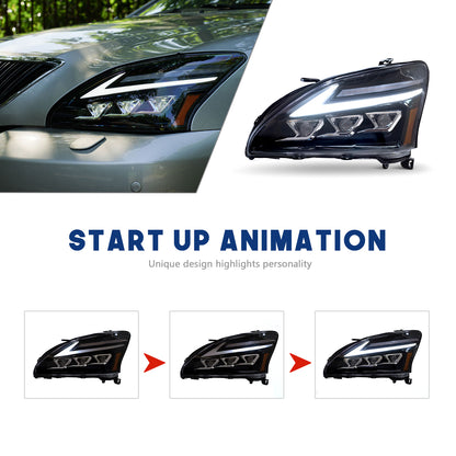 HCMOTION LED Headlights For Lexus RX330 RX350 RX400h 2003-2009 Start UP Animation High Quality Continuous Front lights