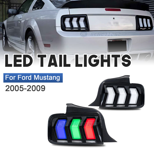 HCMOTION RGB Tail lights For Ford Mustang 2005-2009 High quality waterproof free warranty LED Rear Lamp