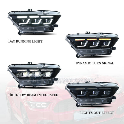 HCMOTION For Ford Mustang LED Headights Start UP Animation 2015-2017 Rear Lamp