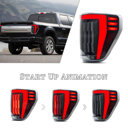 HCMOTIONZ LED Tail Lights for Ford F150 F-150 2021 2022 2023 Rear Lamp
