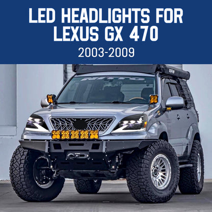 HCMOTIONZ LED Head Lights for Lexus GX 470 2003-2009 J120