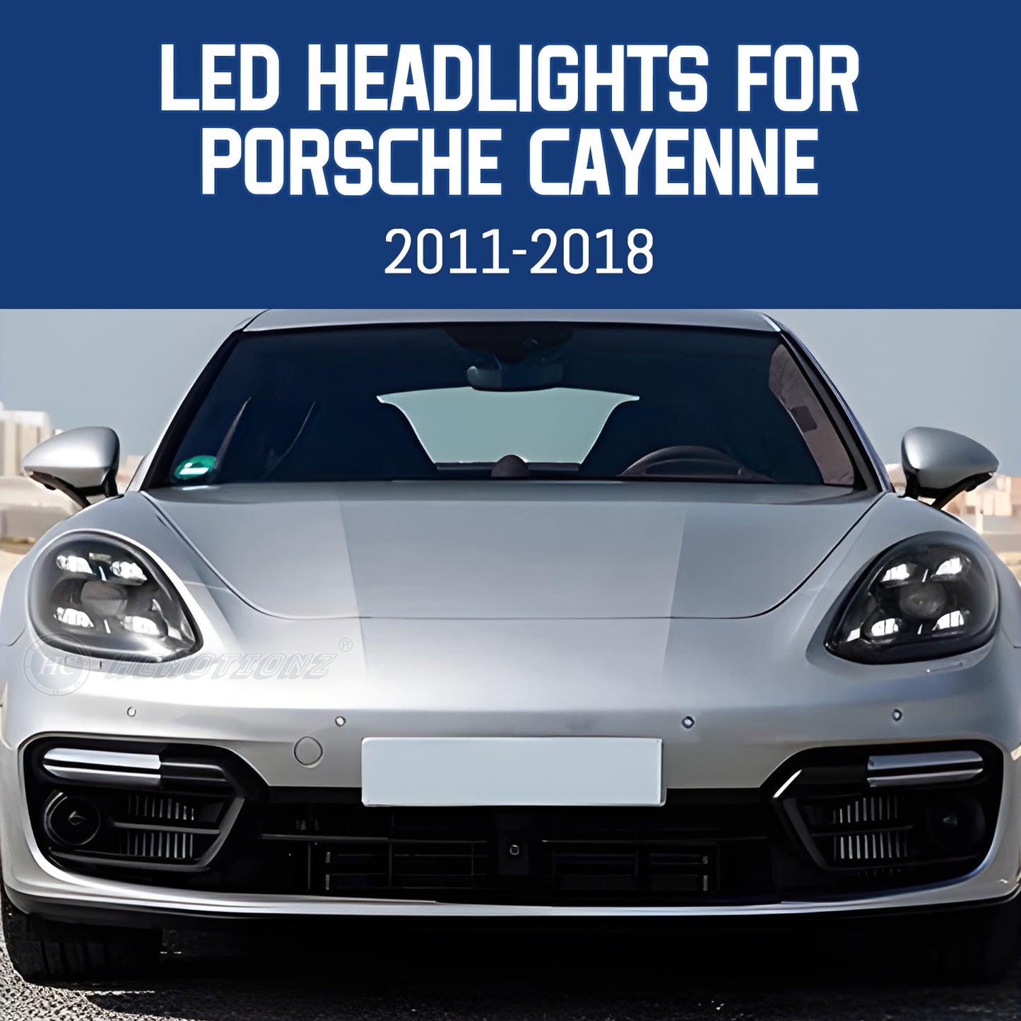 HCMOTIONZ Head Lamps for Porsche Cayenne 2011-2018 Hybrid Turbo Diesel Front Lights Assembly Upgraded 2023 Design