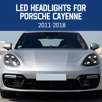 HCMOTIONZ Head Lamps for Porsche Cayenne 2011-2018 Hybrid Turbo Diesel Front Lights Assembly Upgraded 2023 Design