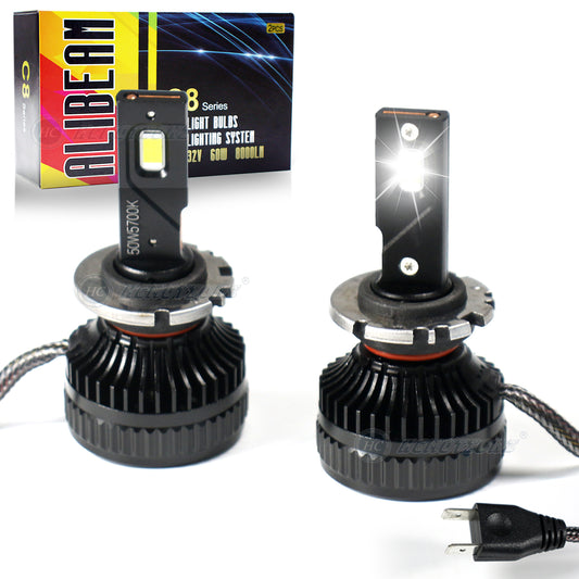 HCMOTION 2PCs D2S/H7/9005 LED Headlight Bulbs 50W 5700K Super Bright