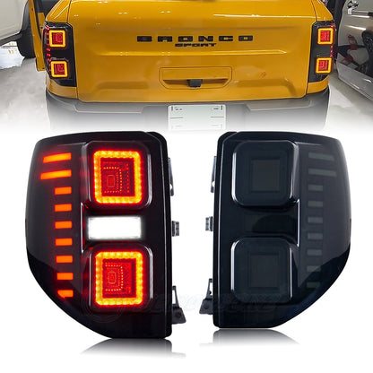 HCMOTION LED Tail Lights For Ford Bronco Sport 2021-2023 Sequential Rear Lamps