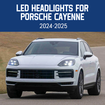 HCMOTIONZ Full LED Headlights for Porsche Cayenne 2024-2025 Upgraded High Configuration