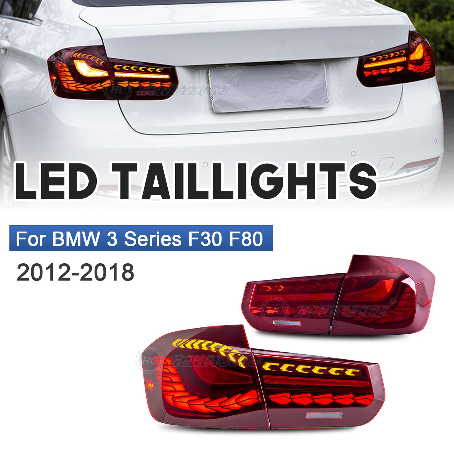 HCMOTION Taillights For BMW 3 Series F30 F80 2012-2015 Emark Certification