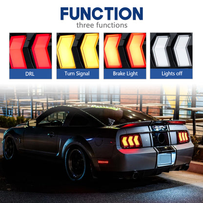 HCMOTION LED RGB Tail lights For Ford Mustang 2005-2009 Rear Lamp