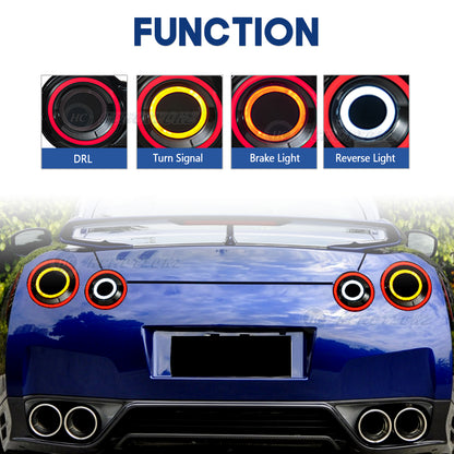 HCMOTIONZ LED Tail Lights for Nissan GT-R GTR R35 2007-2017 DRL Start UP Animation Rear Lamps