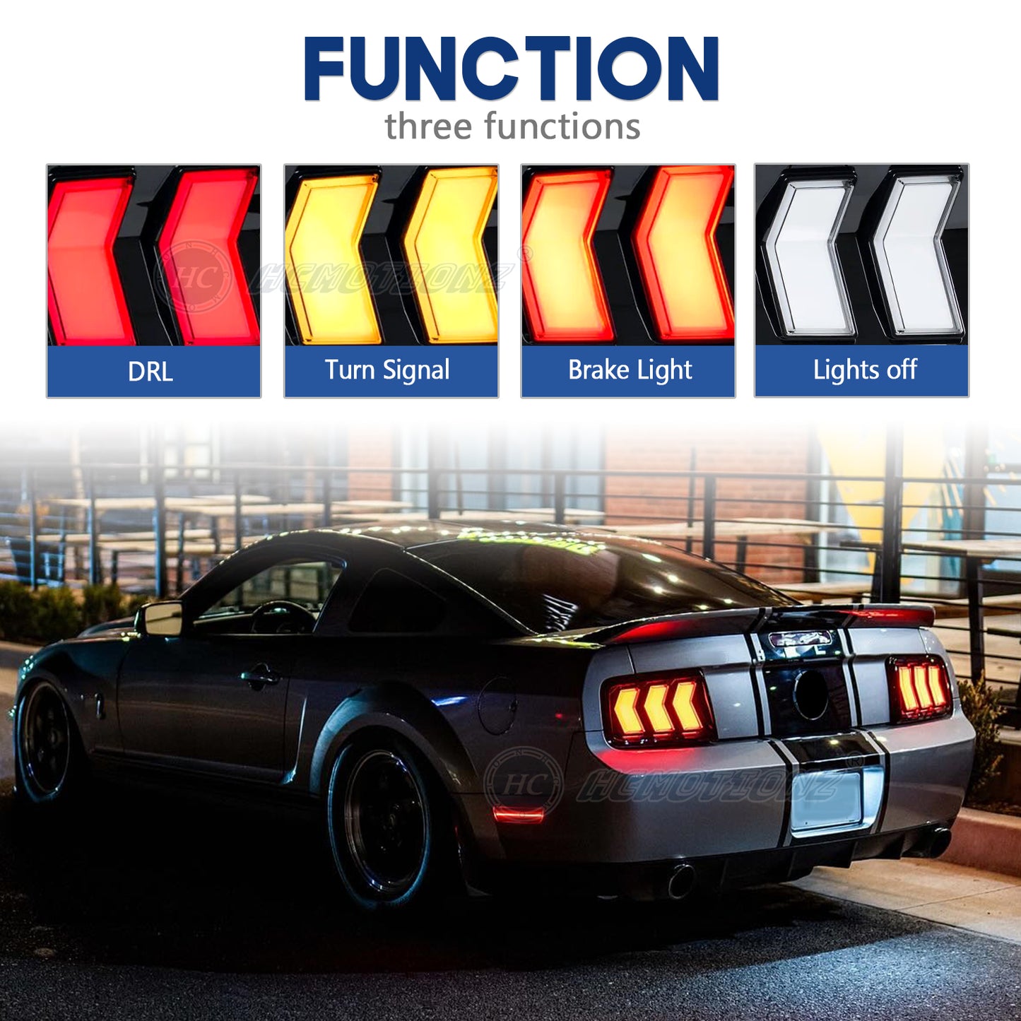 HCMOTION RGB Tail lights For Ford Mustang 2005-2009 High quality waterproof free warranty LED Rear Lamp