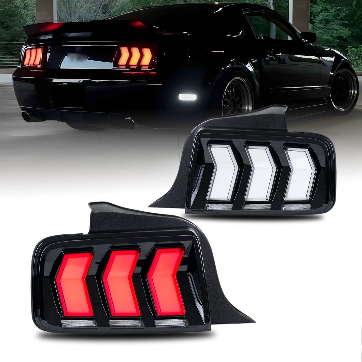 HCMOTION FULL LED Tail lights For Ford Mustang 2005-2009 Start UP Animation