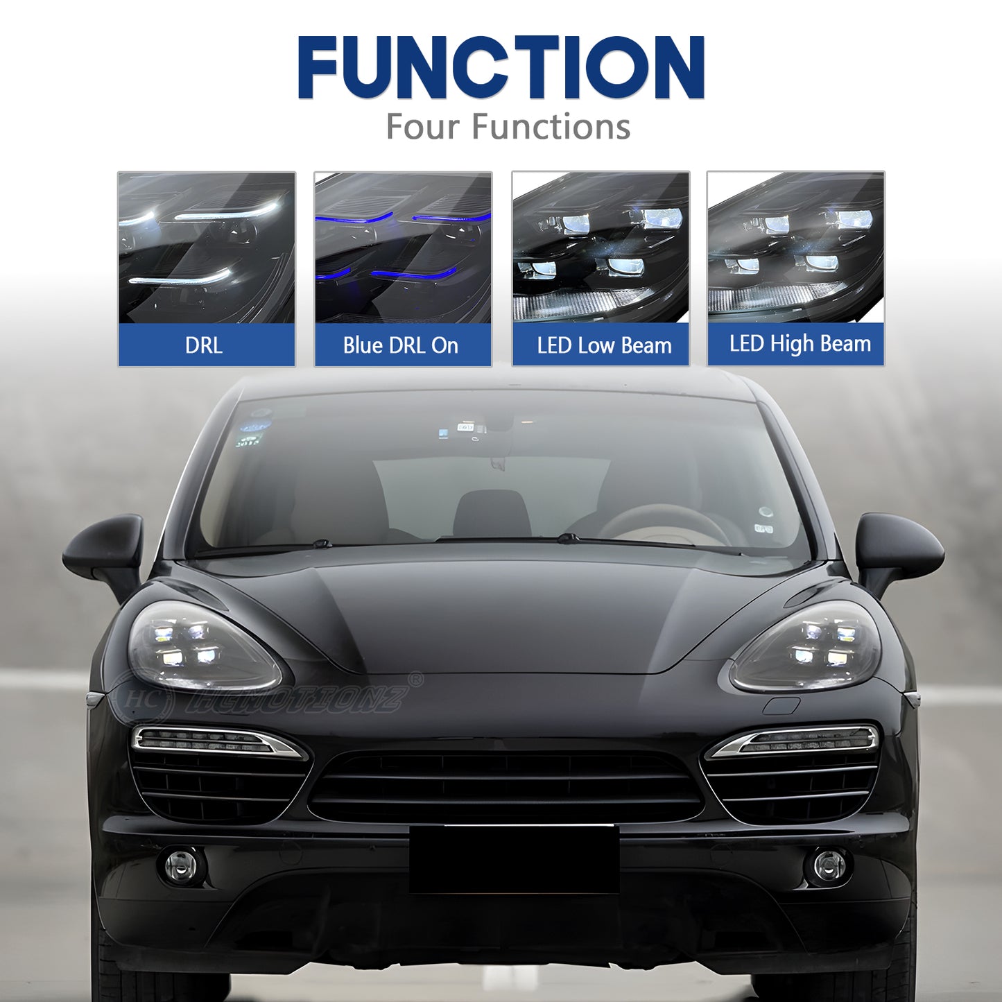 HCMOTIONZ LED Headlights for Porsche Cayenne 2011-2018 Upgraded 2024 Design