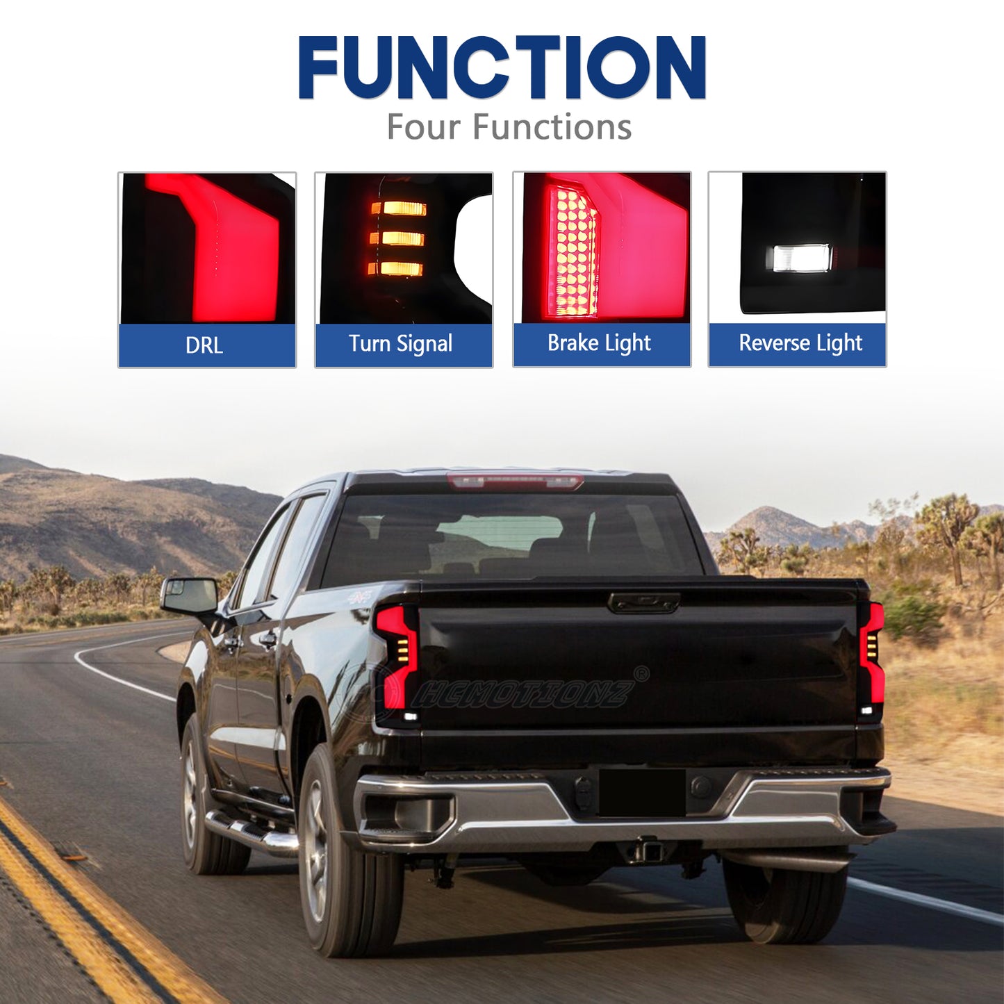 HCMOTIONZ LED Tail Lights for Chevrolet Silverado 2019-2025 1500/2500/3500