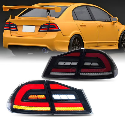 HCMOTION Honda Civic Sedan/Type R LED Tail Lights 2006-2011 8th gen FD2 FD3 DRL Start UP Animation Rear Lamps