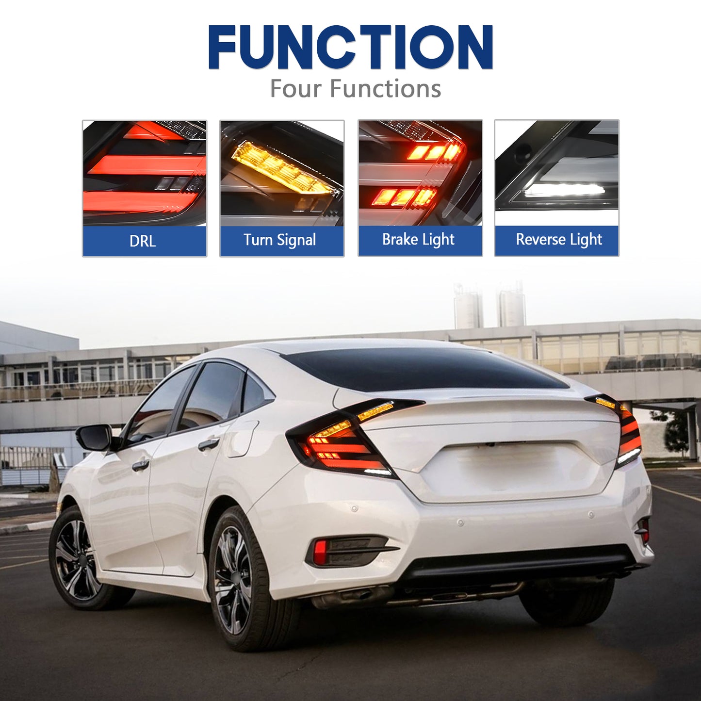 HCMOTIONZ LED Tail Lights for 10th Gen Honda Civic 2016-2021