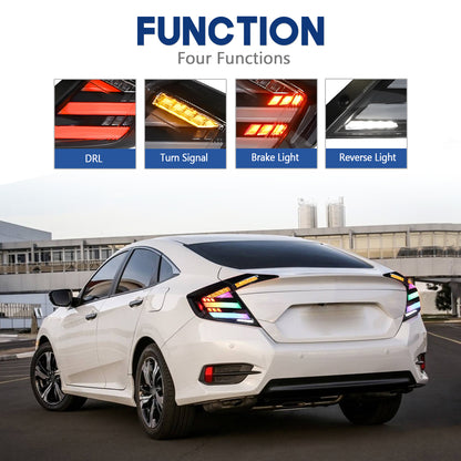 HCMOTIONZ RGB LED Tail Lights for Honda Civic 10th Gen 2016-2021