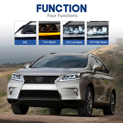 HCMOTIONZ Full LED Head Lights for Lexus RX RX350 RX450 RX270 2009-2015