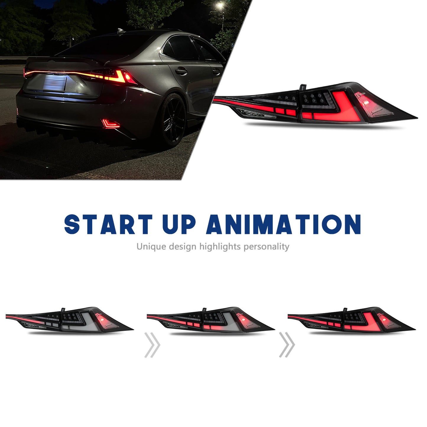 HCMOTIONZ Lexus IS250/350 300h F 2014-2020 LED RGB Tail Lights