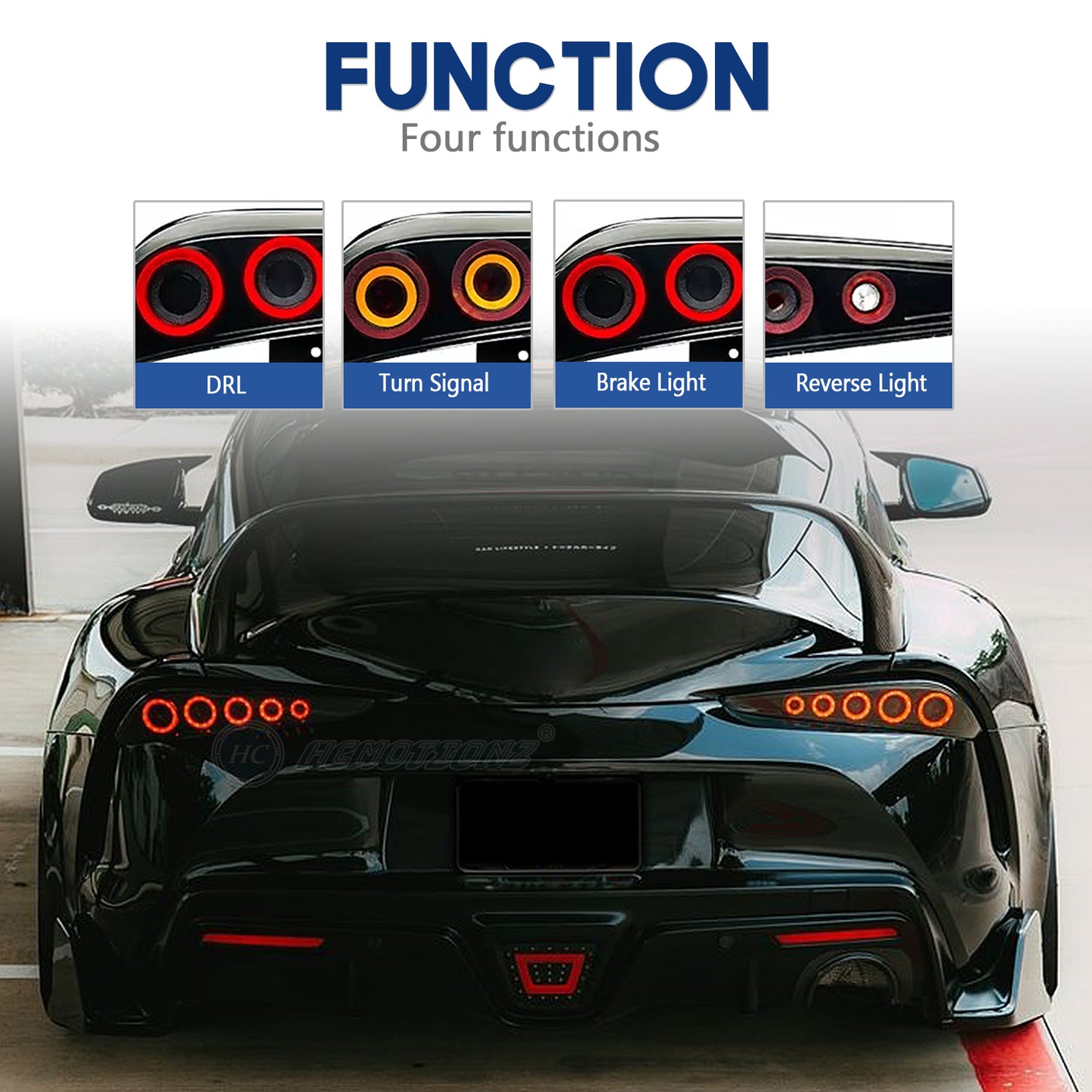 HCMOTION LED Tail Lights for Toyota Supra A91GR 2018-2023 DRL Start up Animation