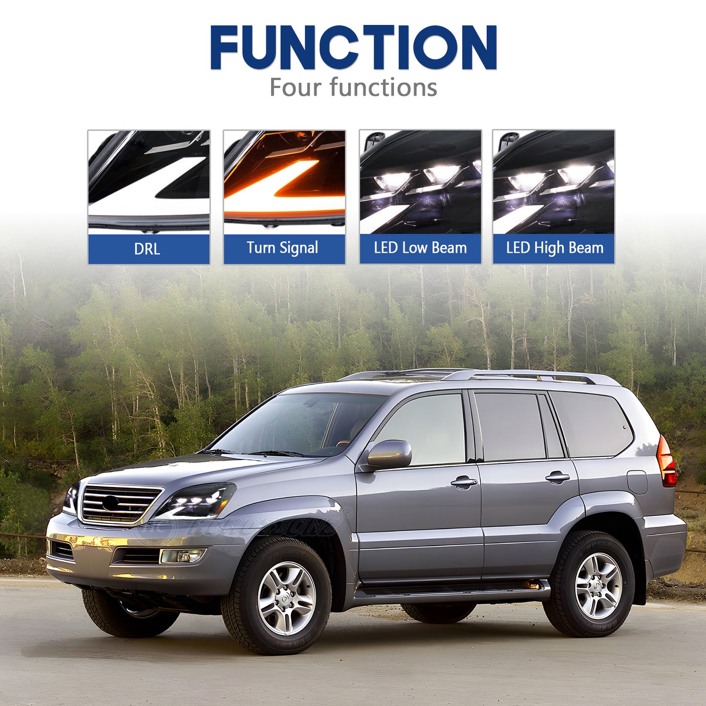 HCMOTIONZ LED Head Lights for Lexus GX 470 2003-2009 J120