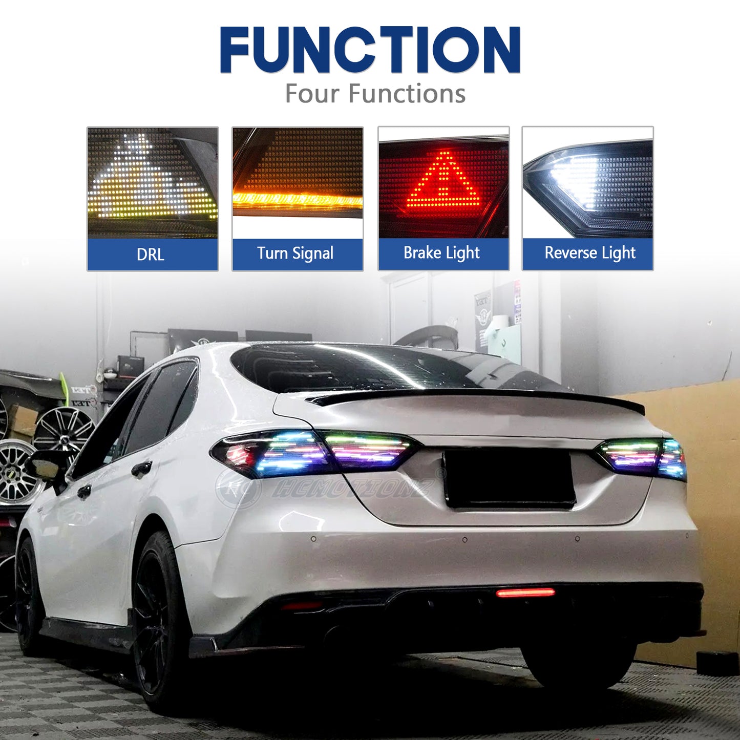 HCMOTIONZ LED RGB Customize Tail Lights for Toyota Camry 2018-2024