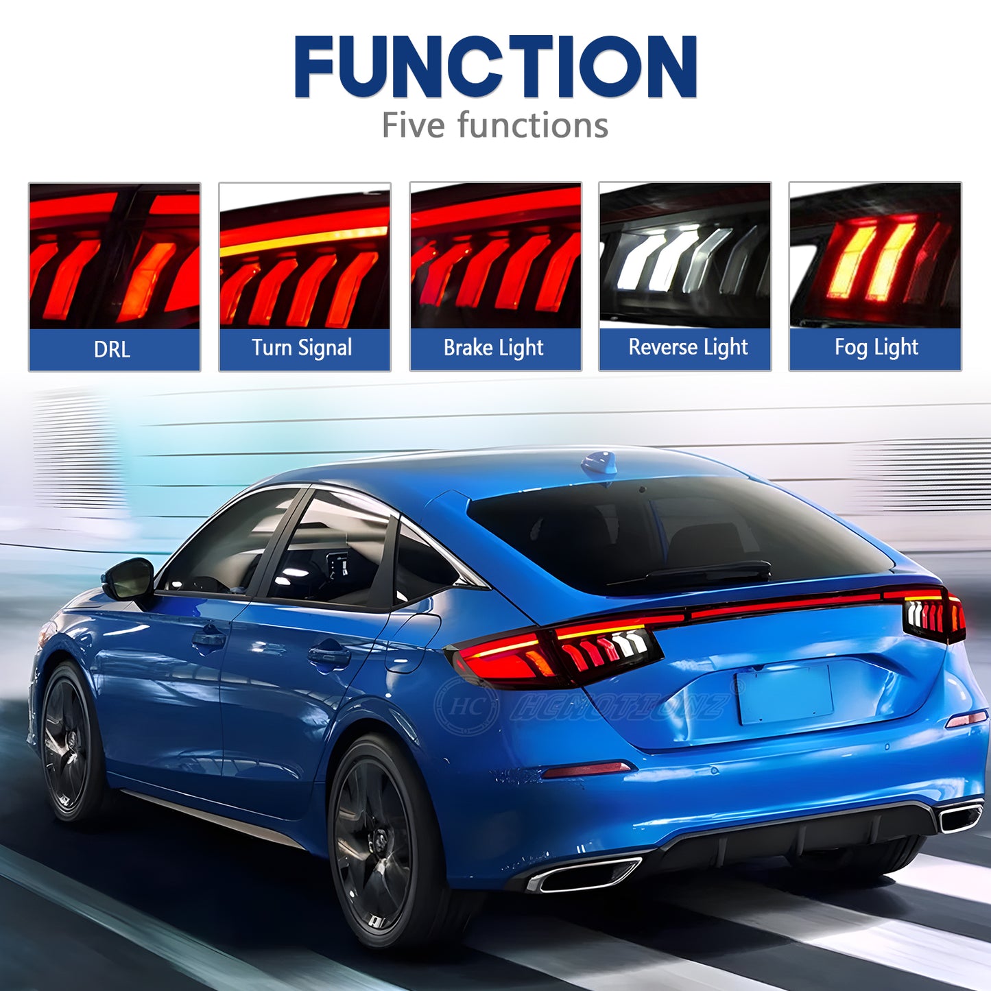 HCMOTION Honda Civic 2022-2025 Tail Lights Hatchback 11th Gen
