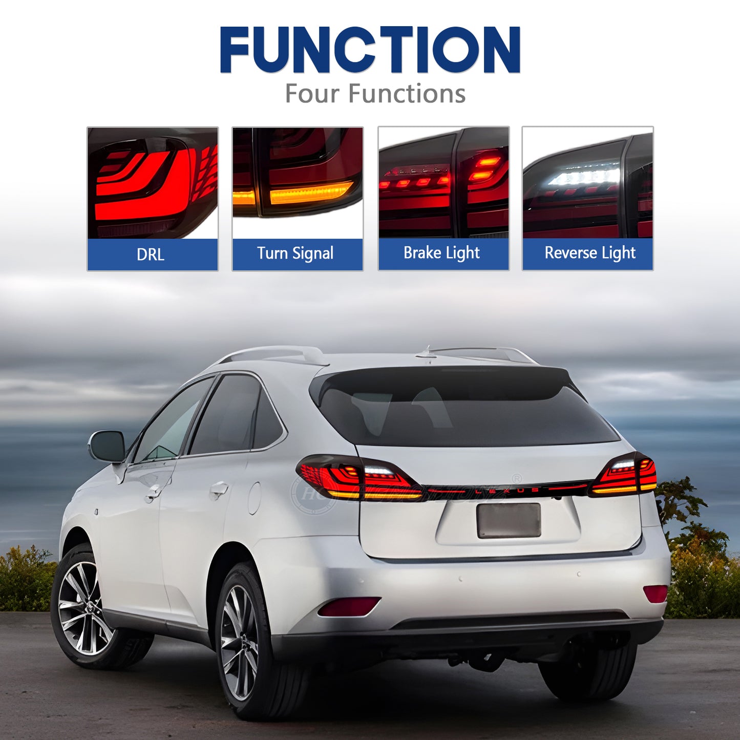 HCMOTIONZ LED Tail Lights for Lexus RX350 2009-2015 RX450 RX270