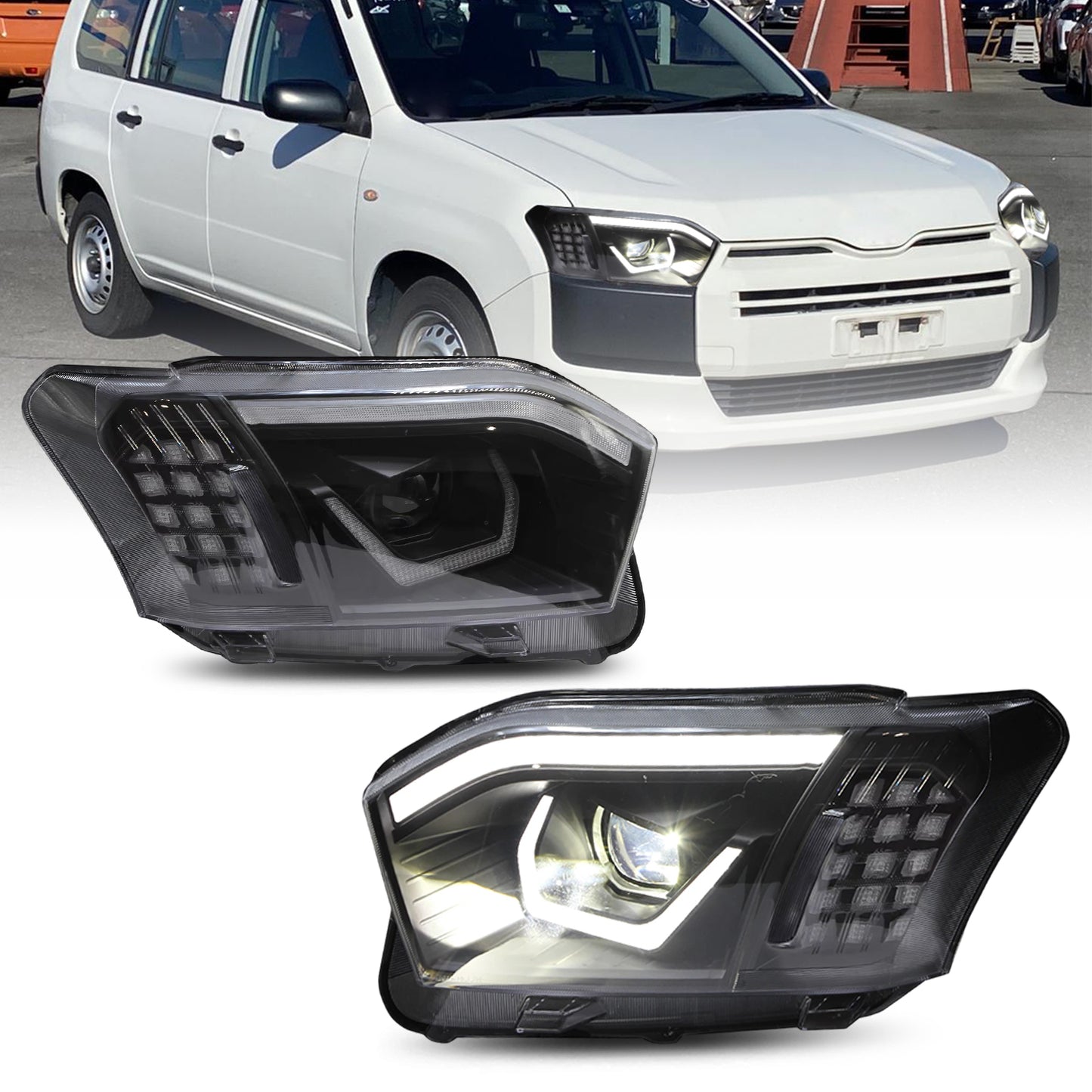 HCMOTION LED Head Lights for Toyota Probox 2014-2025 XP160 Succeed 2014-2020 Familia Van 2018-2025