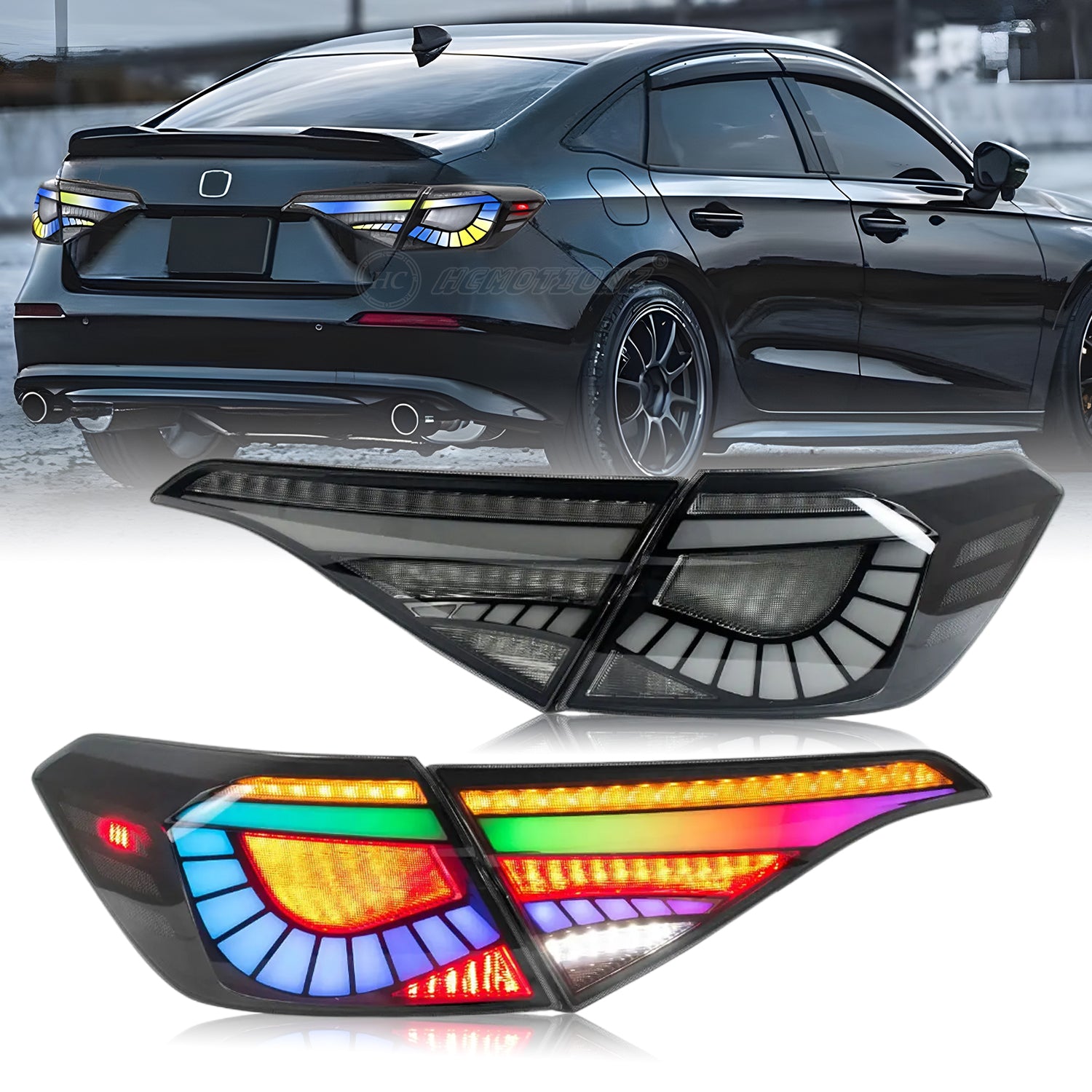 HCMOTION 11th Gen Honda Civic RGB LED Tail Lights 2022-2026 Sedan