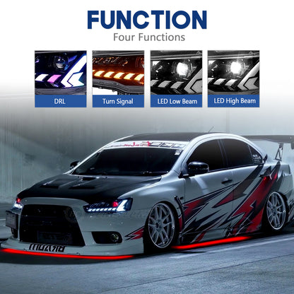 HCMOTION RGB LED Headlights and Taillights For Mitsubishi Lancer 2008-2017