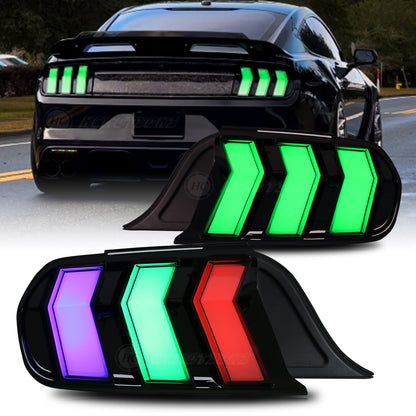 HCMOTION 2015-2022 Ford Mustang LED RGB Taillights Waterproof Continuous Rear Lamp Animation