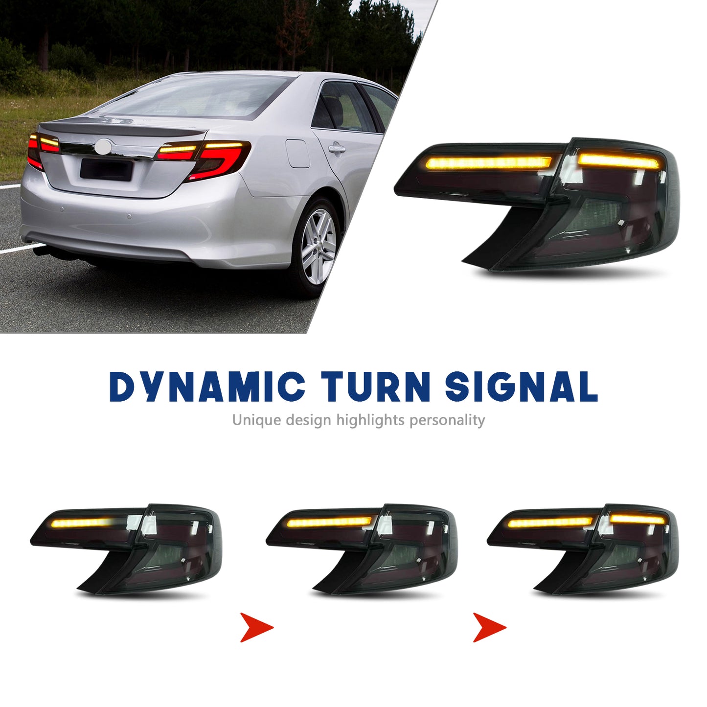 HCMOTION LED Tail Lights for 2012-2014 Toyota Camry Kits