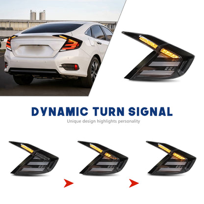 HCMOTIONZ LED Tail Lights for 10th Gen Honda Civic 2016-2021